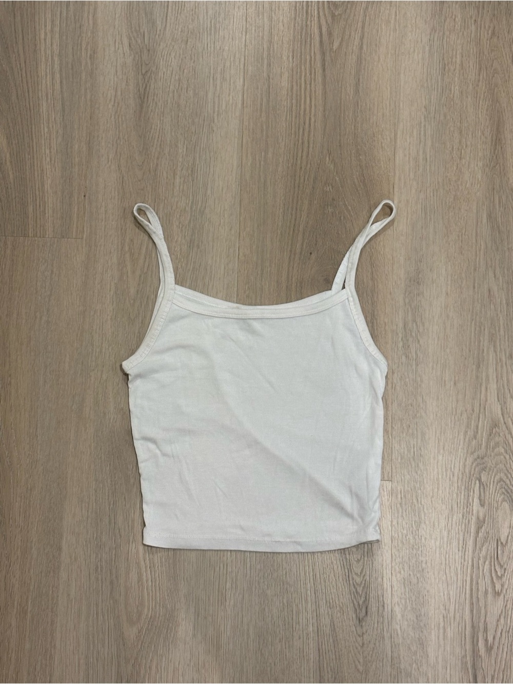 Sunday Best White Slim Spaghetti Strap Camisole